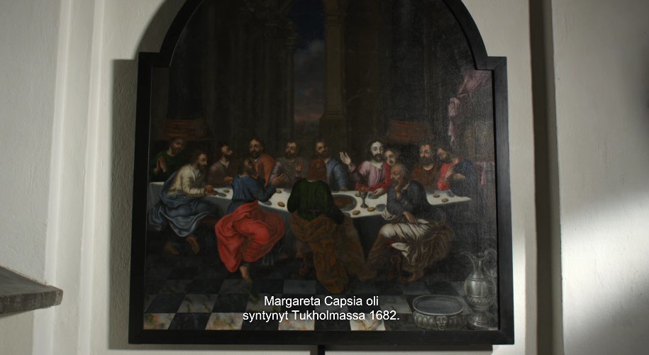 Suomen kansallismuseon kokoelmat: Margareta Capsia - Ehtoollisen asettaminen -tekstitykset